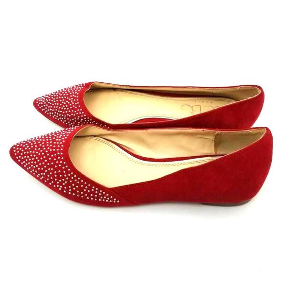Bcbg Paris Zuzux Ballet Flat Pointed Toes Rhinestone Embelished Flat Shoe Sz 6 B - Picture 2 of 12